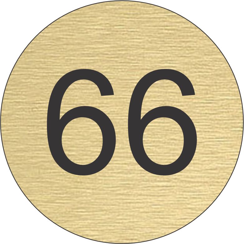 Brass Effect Self Adhesive Table Numbers 66mm